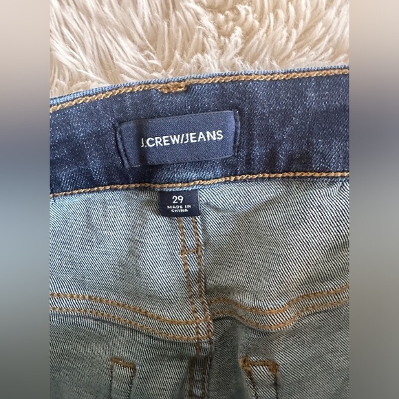 J. Crew Curvy Toothpick Skinny Jeans Cropped Raw Hem Dark Wash Size 29 - Picture 8 of 10